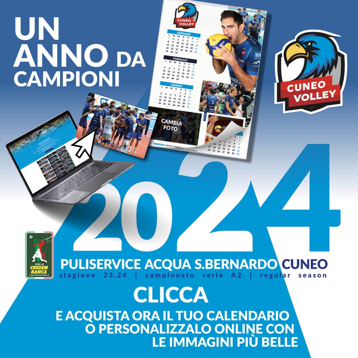 Calendario 2024 Cuneo Volley - Un Anno da Campioni