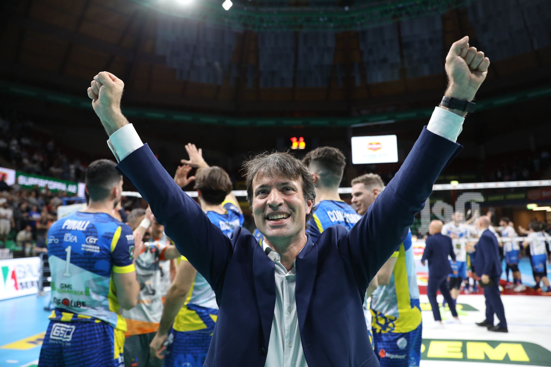 Matteo Battocchio al termine della Supercoppa A2