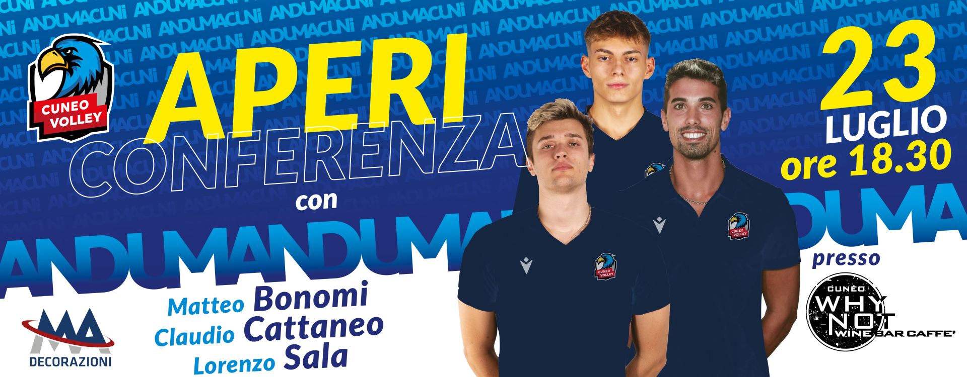23 Luglio Apericena con BONOMI CATTANEO e SALA