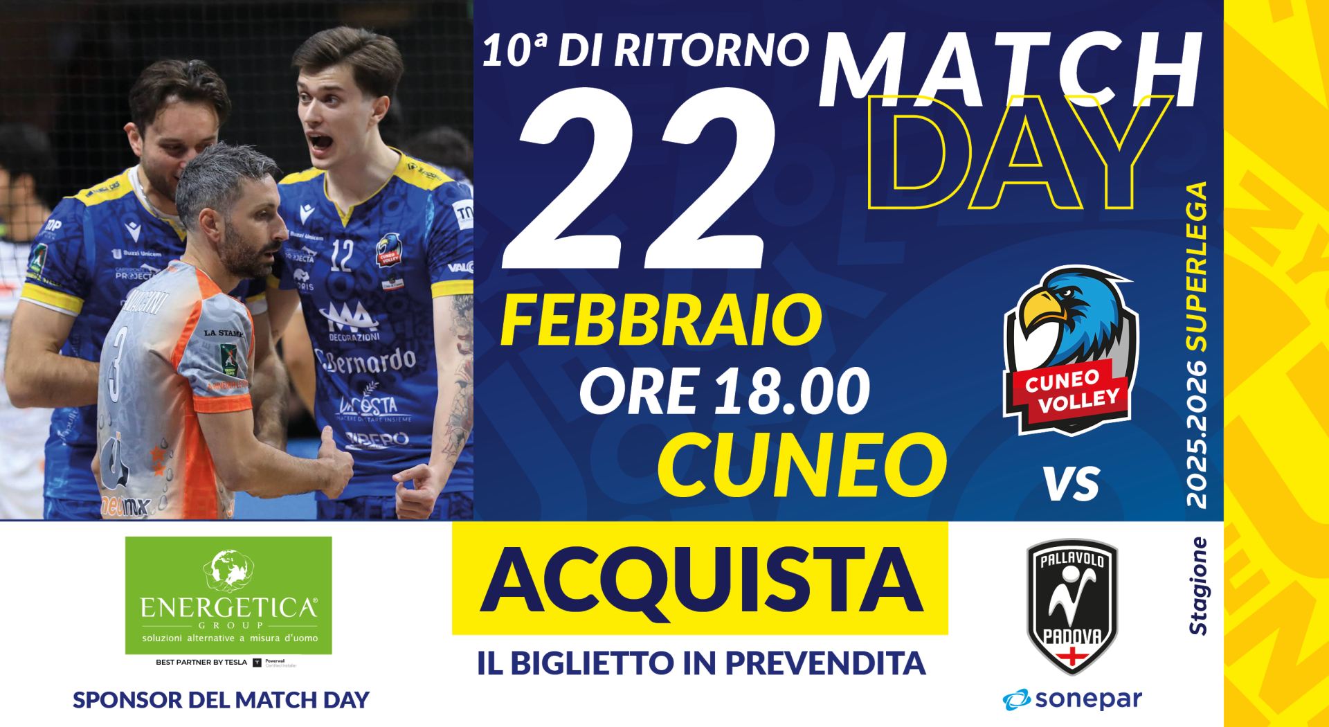 22 febbraio ENERGETICA MatchDay