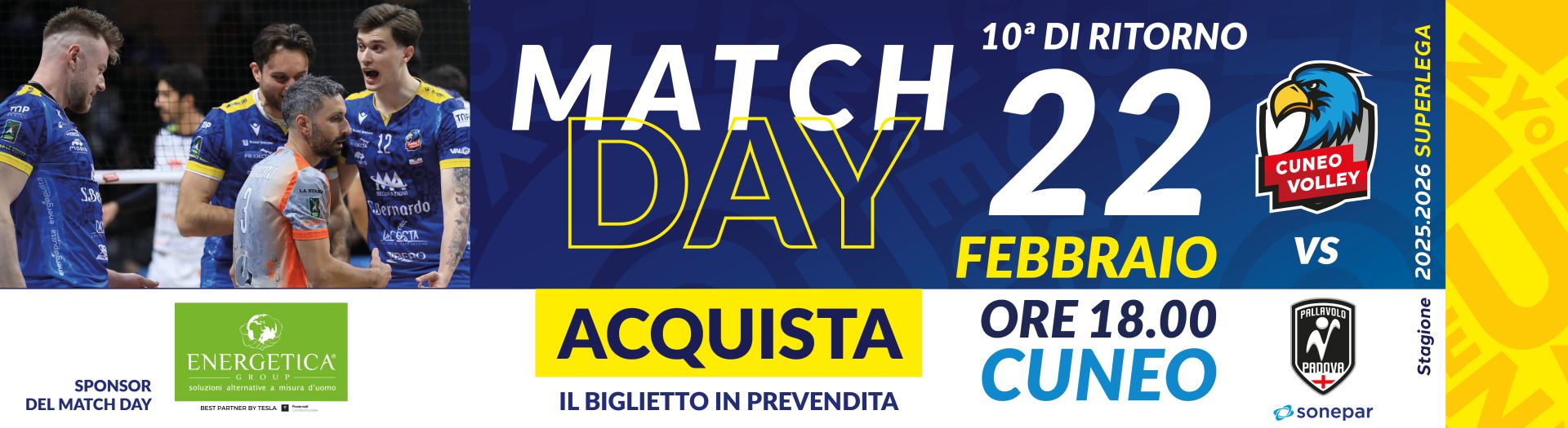 22 febbraio ENERGETICA MatchDay