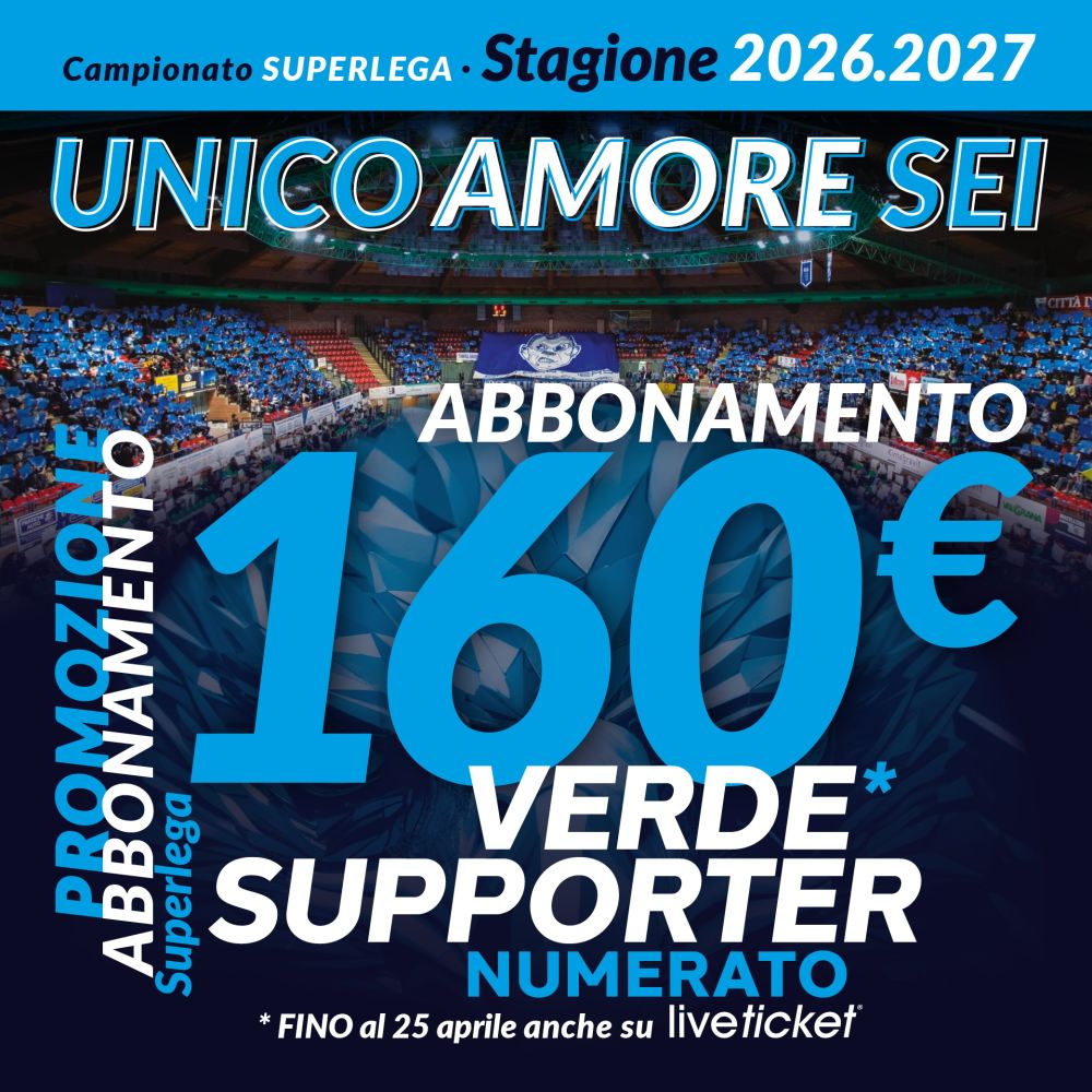 Cuneo Volley - Abbonamento Verde Supporter Numerato stagione 26-27 160€