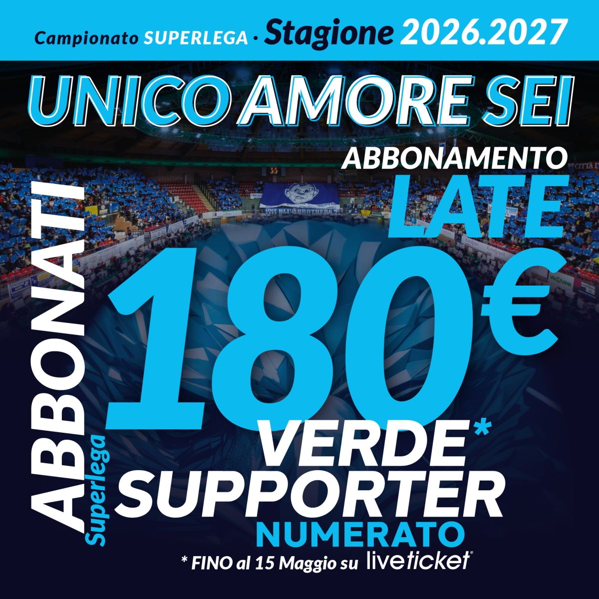 Cuneo Volley - Abbonamento Verde Supporter Numerato stagione 26-27 180€