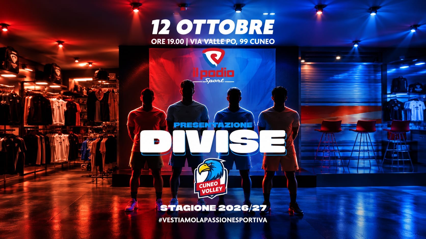Appuntamento lunedì 12 ottobre alle 19 al Podio Sport 